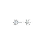 Rhod. Silber Ohrringe 6 Krappen mit 5mm Zirkonia
