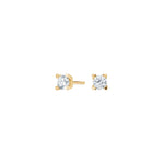 Gold-pl. silver earring w. 4 claws 4,5mm zirconia