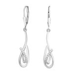 Rhod. Silver earhanger w. cz