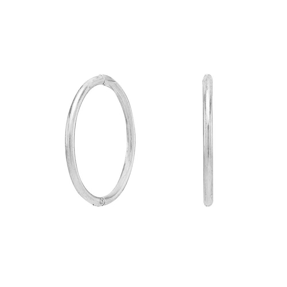 8 Karat Weißgold Creole 12 mm Durchmesser 1 mm Draht