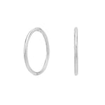 8 Karat Weißgold Creole 12 mm Durchmesser 1 mm Draht