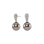 14k. hvd.goldøreh m tahiti pearl and 0.21 ct. TW/S
