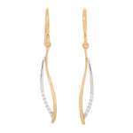 8kt. Bicolor gold earhanger w. cz