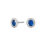 Silver ear studs with zirconia safir