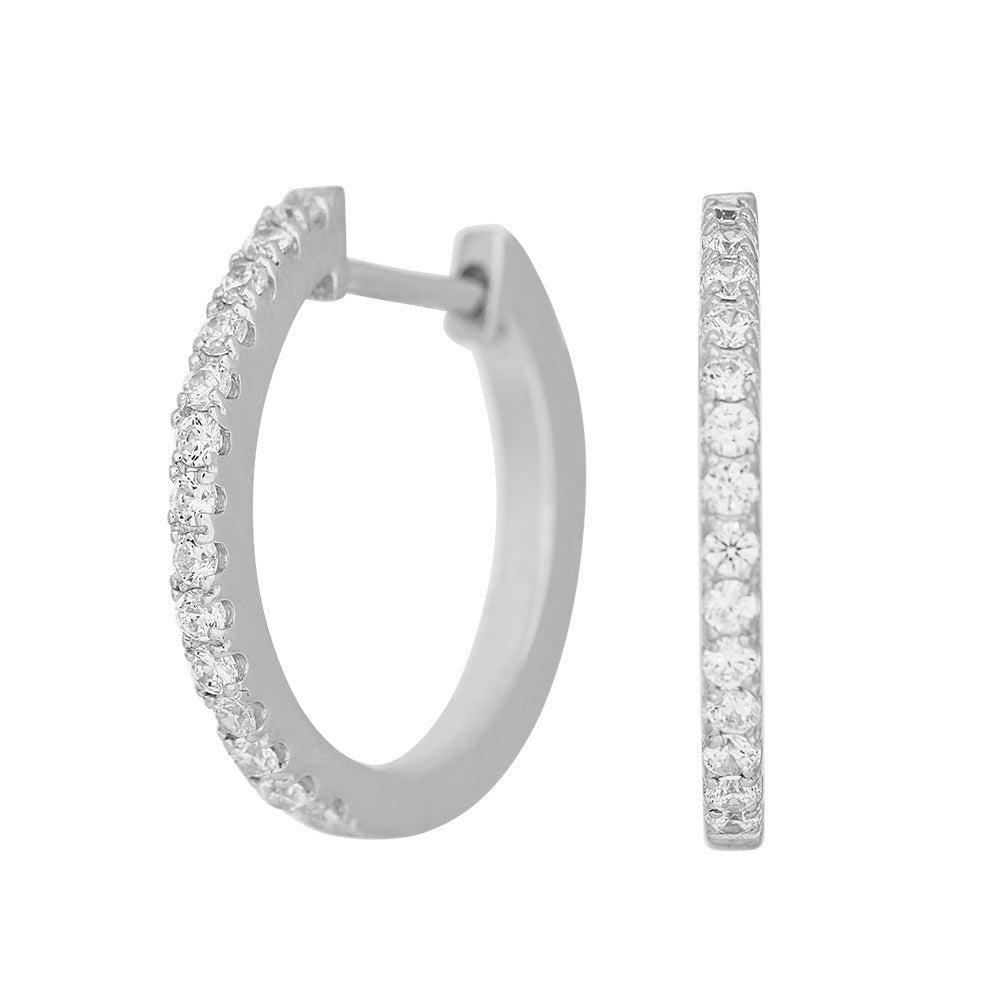 Rhod. silver hoops w.cz 17mm