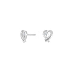 Rhod. silver earrings heart