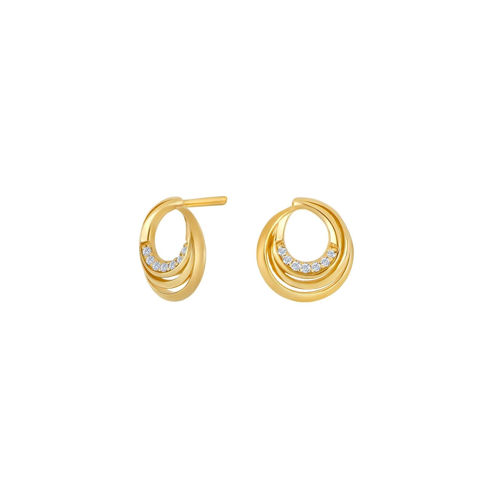14kt. Gold Ohrring 0,04ct. W/SI