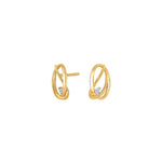 14kt. Gold Ohrring 0,04ct. W/SI