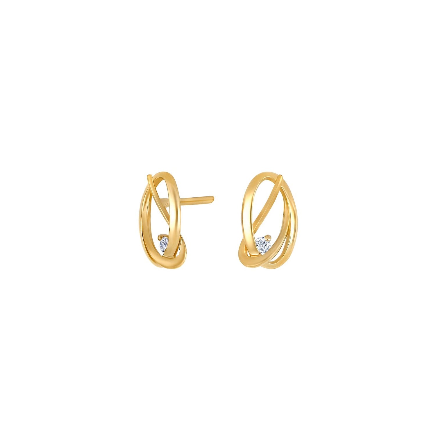 14kt. Gold Ohrring 0,04ct. W/SI