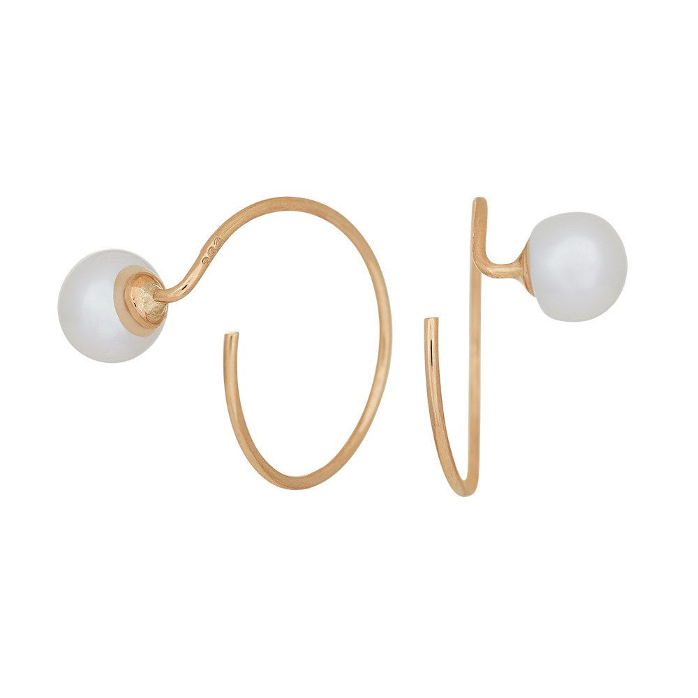 8ct. Gold creol with freshwaterpearl 15mm