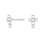Rhod. silver earrings cross