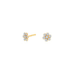 8ct. gold earrings flower w/cz