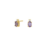 8ct. gold earrings w/amethyst and cz