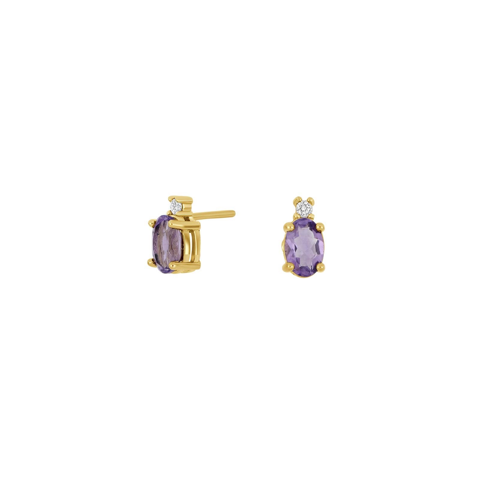 8ct. gold earrings w/amethyst and cz