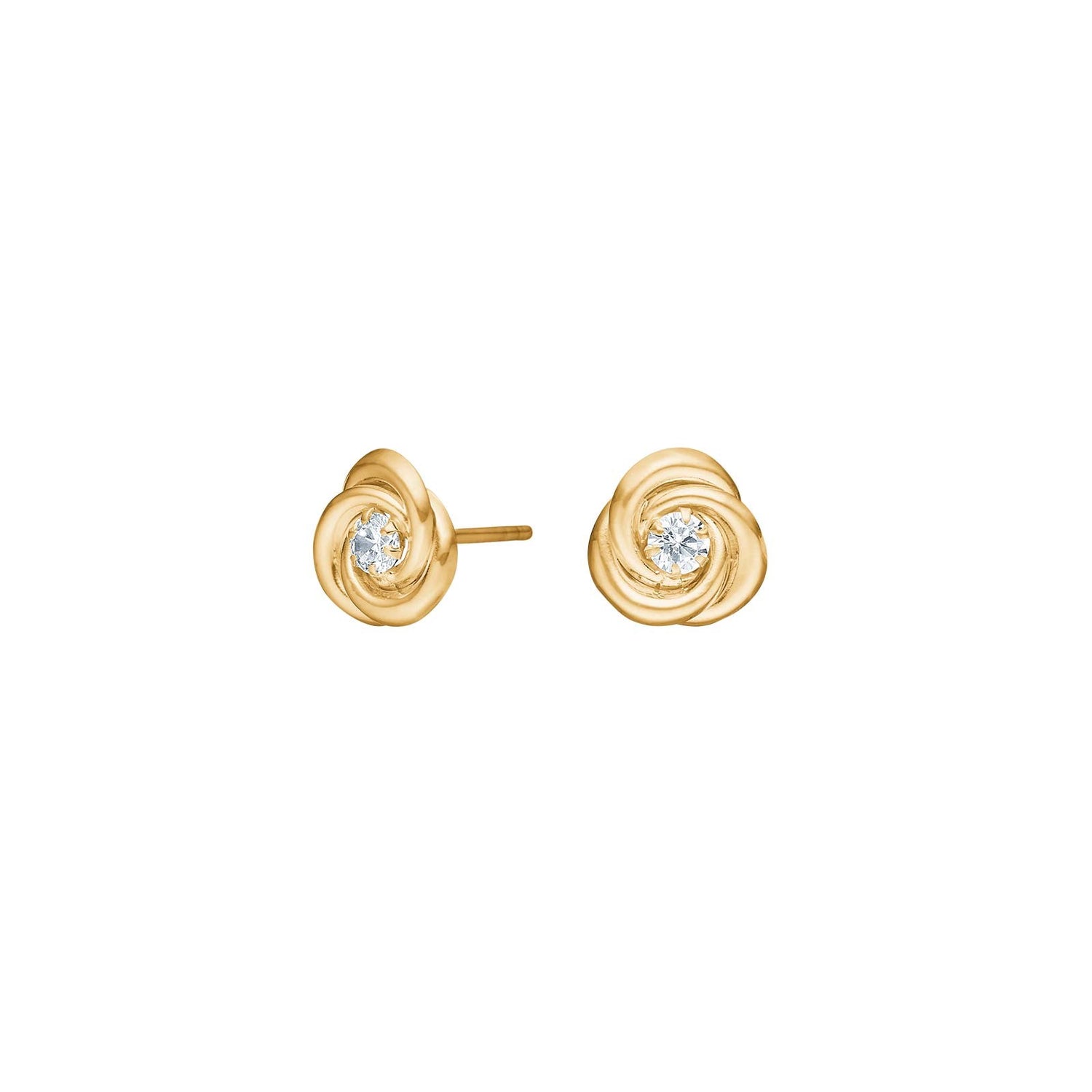 8kt. Gold Ohrring m. cz
