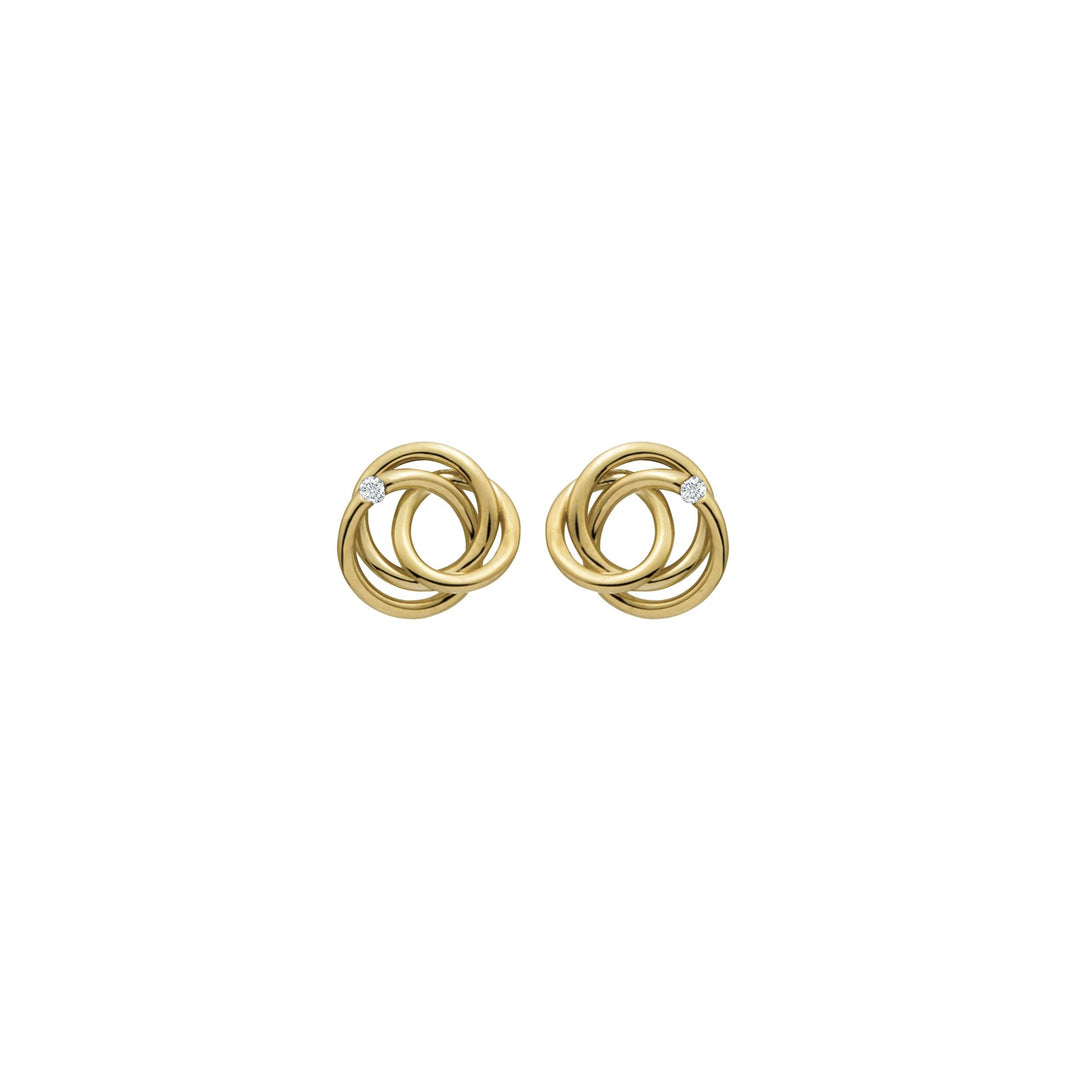 14ct. gold earrings w/dia. 0.020ct. W/SI