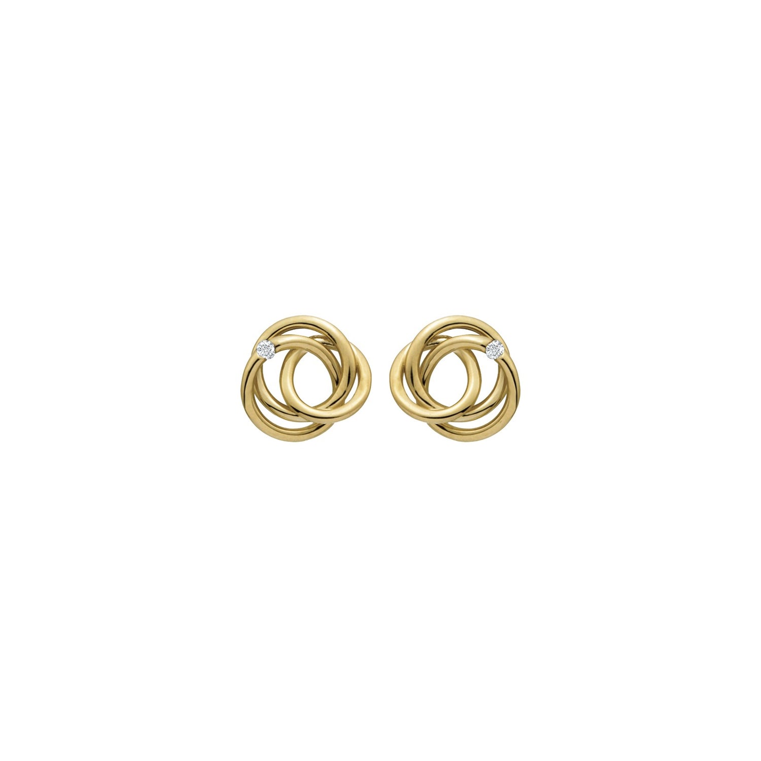 14kt. Goldohrringe m/Dia. 0.02ct W/SI
