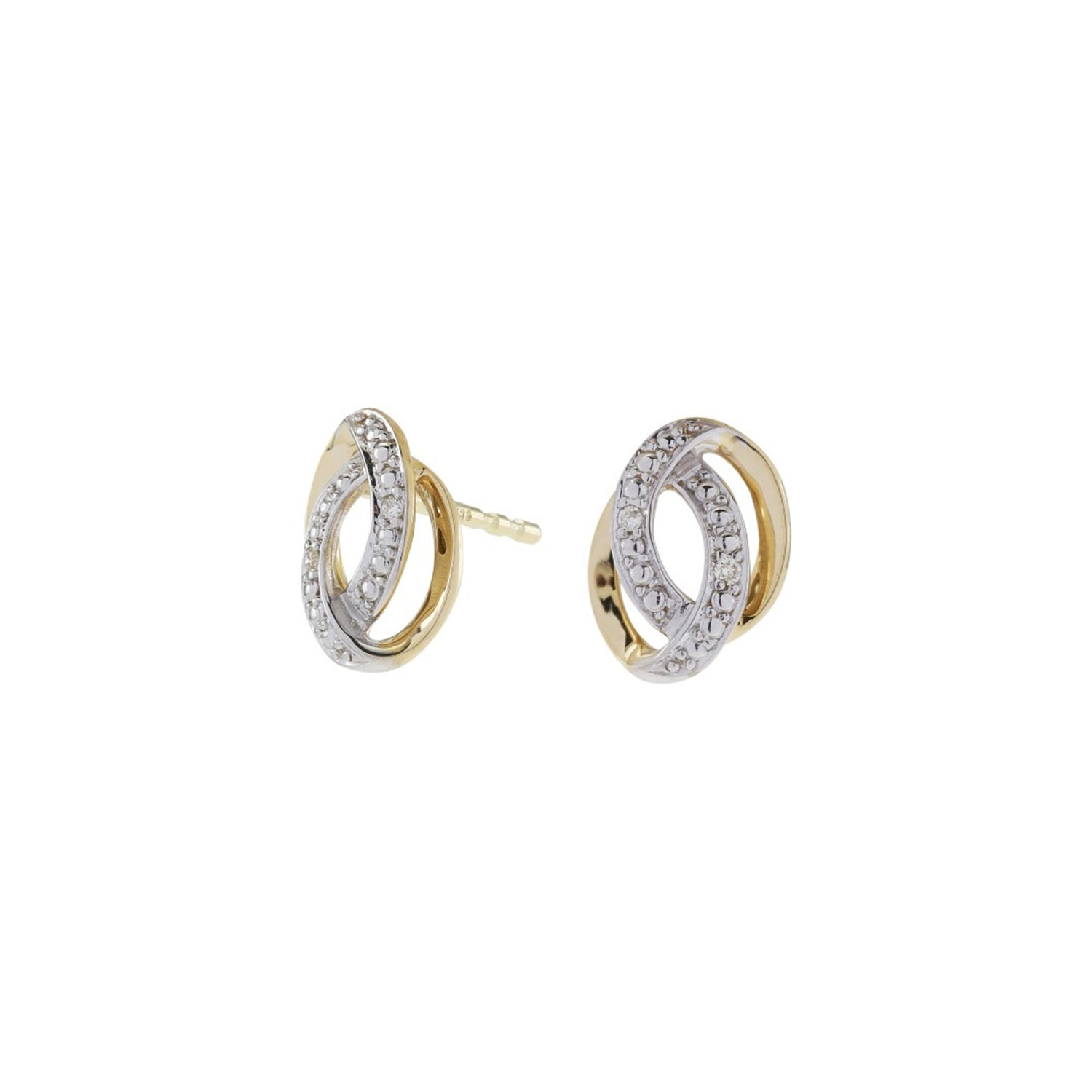 14kt. Goldohrringe m/Dia. 0.020ct W/SI