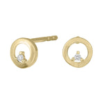 14 kt. Kreisohrstecker mit 0,02 ct w/si