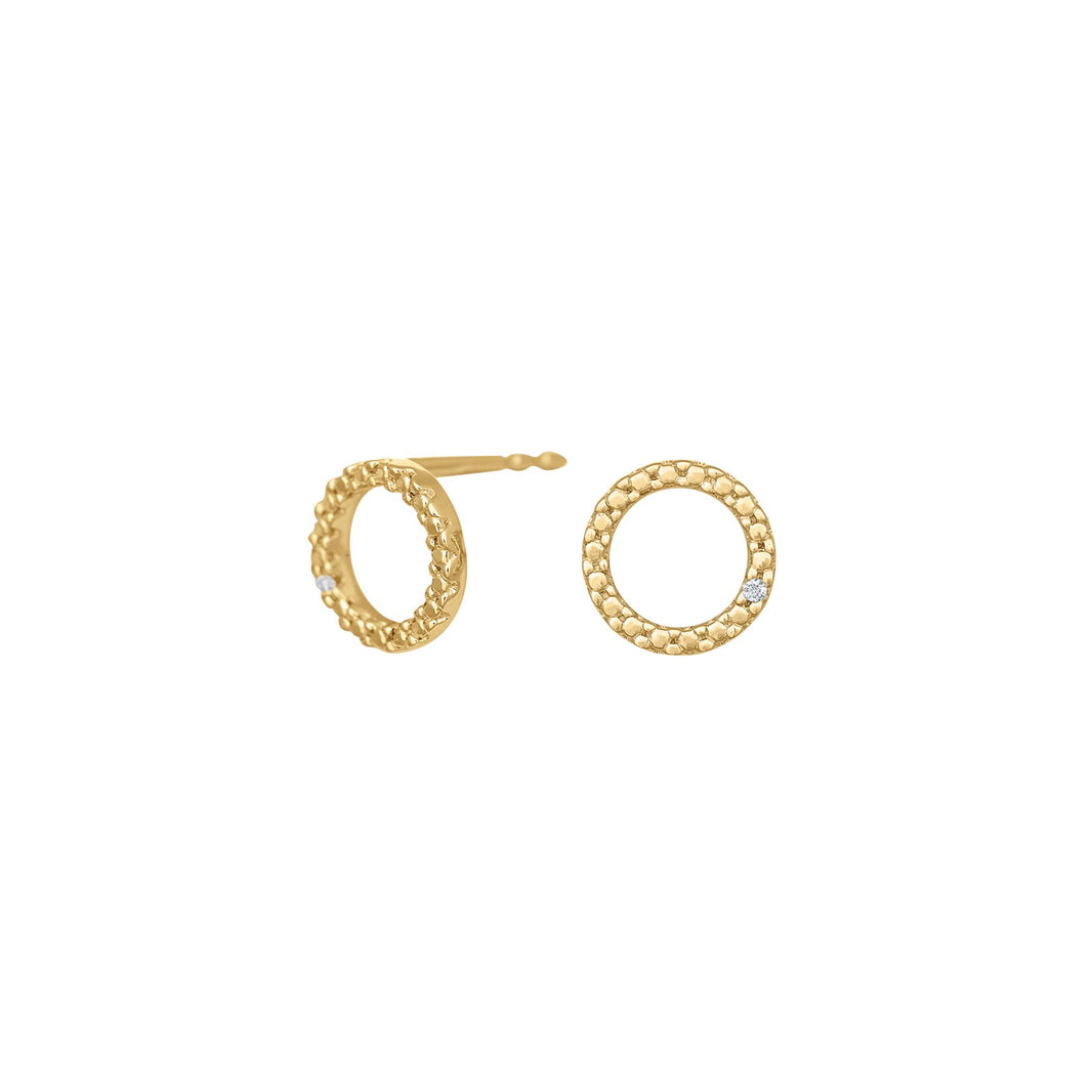 14ct. gold earrings w/dia. 0.008ct W/PI