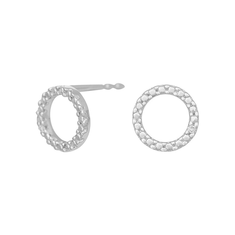 14ct. whitegold earrings w/dia. 0.008ct W/PI