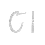 14 kt. Weißgold-Creolen mit 0,02 ct Durchmesser W/PI