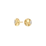 14ct. gold earrings w/dia. 0.02ct W/SI