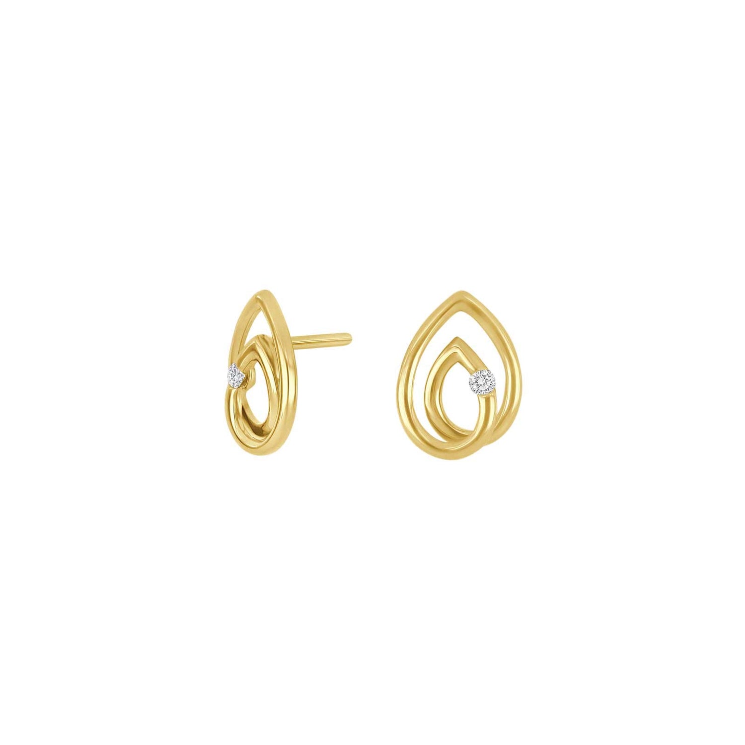 14 kt. Goldohrstecker mit 0,030 ct. W/SI