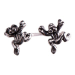 Rhodinierte Silber Ohrstecker Frosch