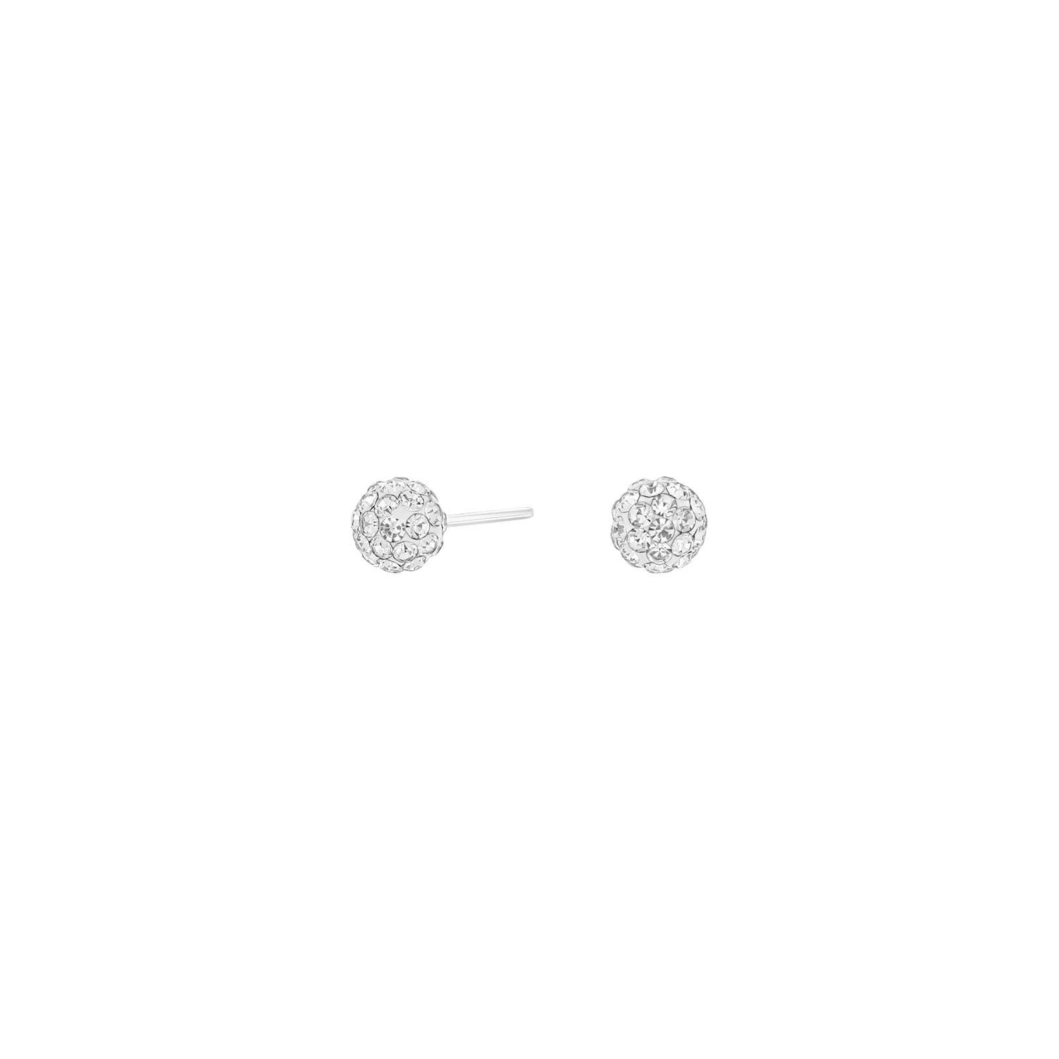 Rhodinierte. Silber Ohrstecker m. Weiß cz