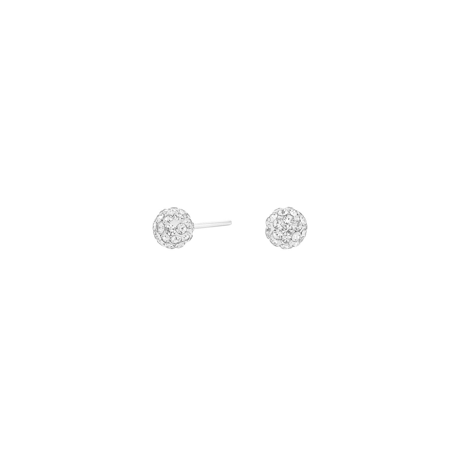 Rhodinierte. Silber Ohrstecker m. Weiß cz
