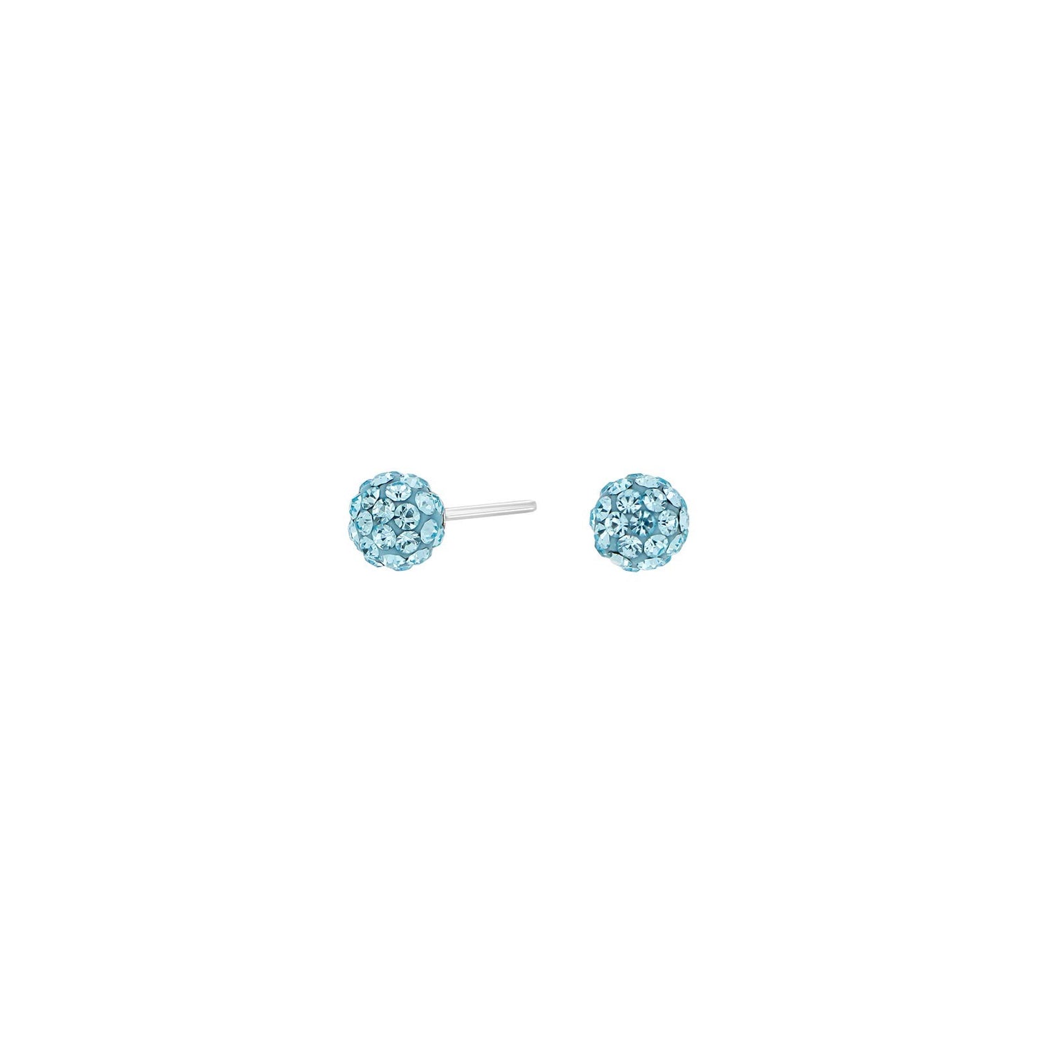Rhodinierte. Silber Ohrstecker m. Blau cz