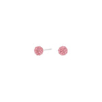 Rhodinierte Silber Ohrstecker m. Rosa cz