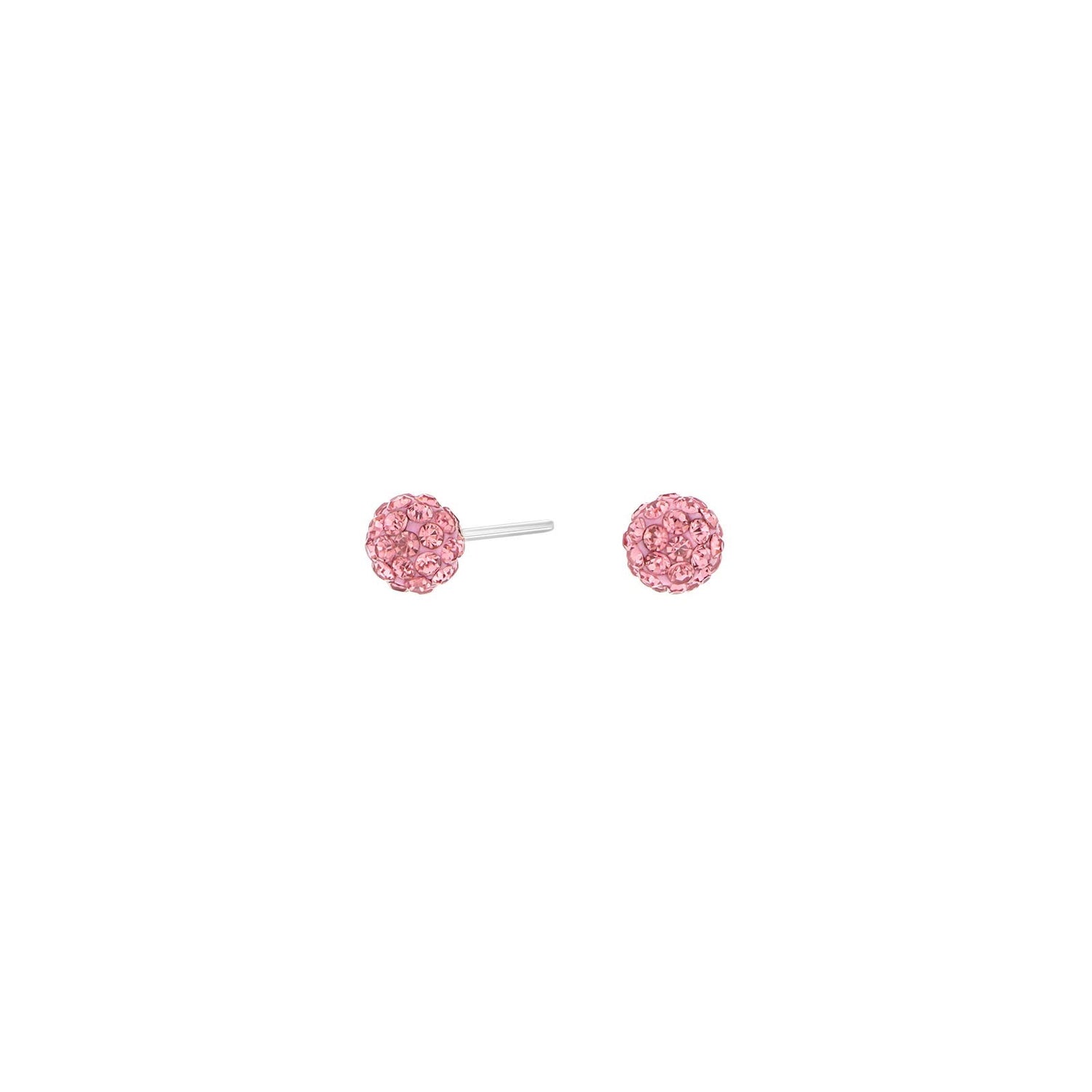 Rhodinierte Silber Ohrstecker m. Rosa cz