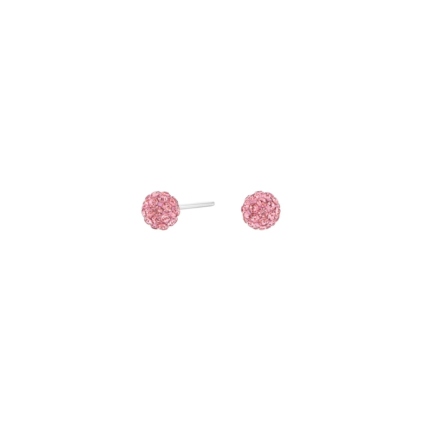 Rhodinierte Silber Ohrstecker m. Rosa cz