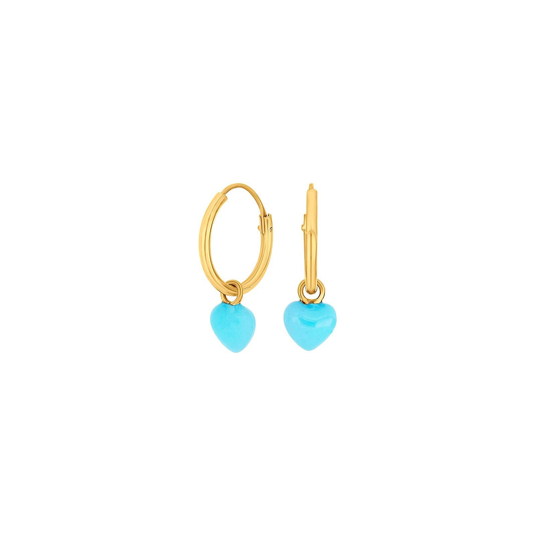 Verg. Silber Creolen Herz m. Blau Emaille