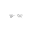 Silver earring bow