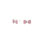 Rhodinierte. Silber Ohrstecker Schleife m. Rosa cz