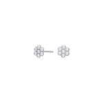 Rhd. silver earrings w. pearls