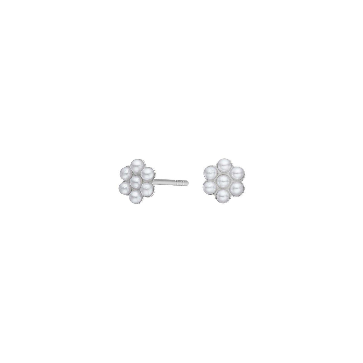 Rhod. Silber Ohrstecker m. Perlen