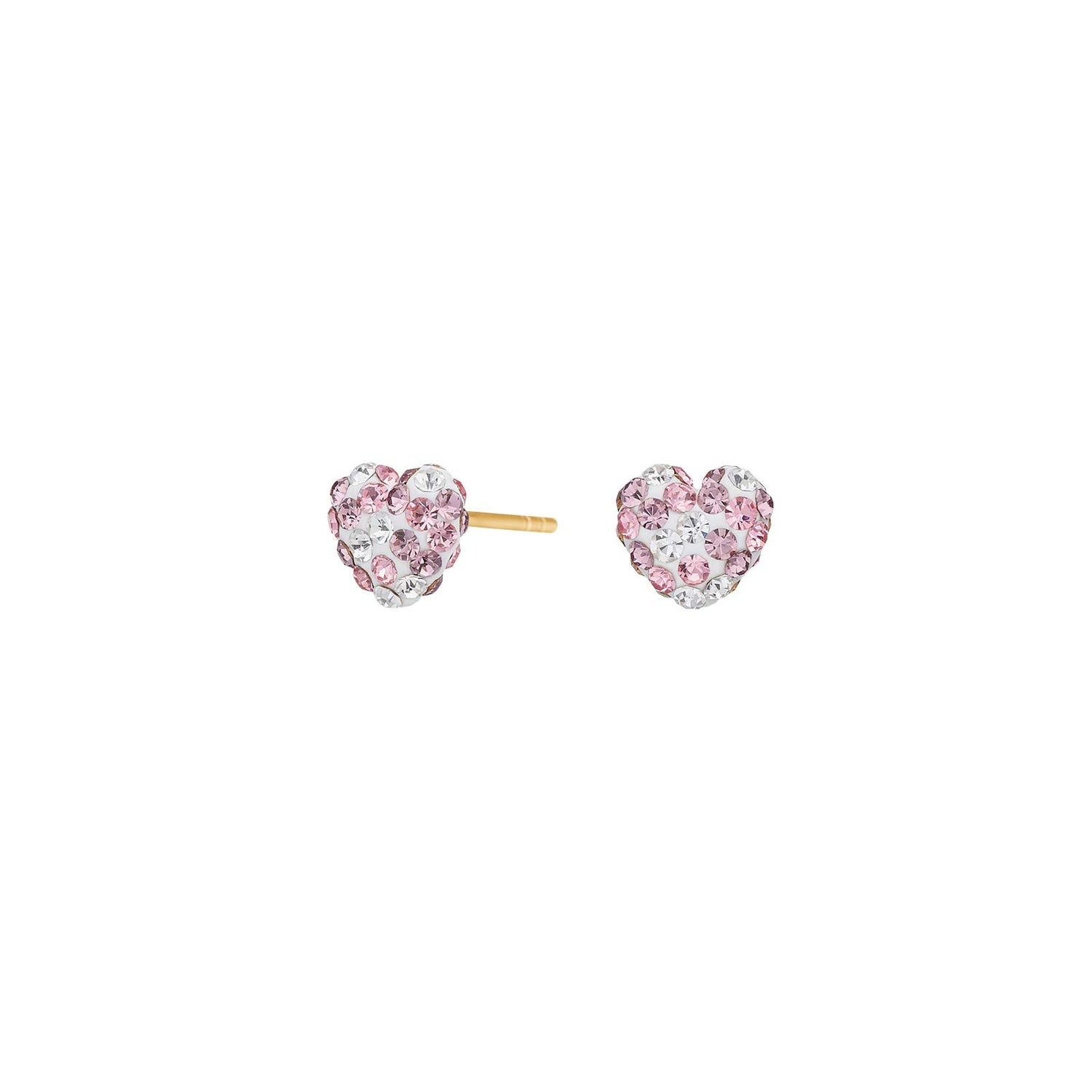 Verg. Silber Ohrstecker Herz m. rosa mix cz