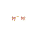 Goldp. silver earrings bow w.cz/epoxy