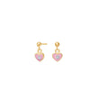 Silver heart stud earrings with cz/epoxy