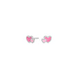 Silver heart stud earrings with epoxy