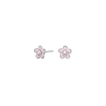 Silber Ohrstecker Blume m. synthetische Perle/epoxy