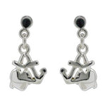 Rhod. silver earrings w/faith, hope, love