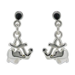 Rhod. silver earrings w/faith, hope, love