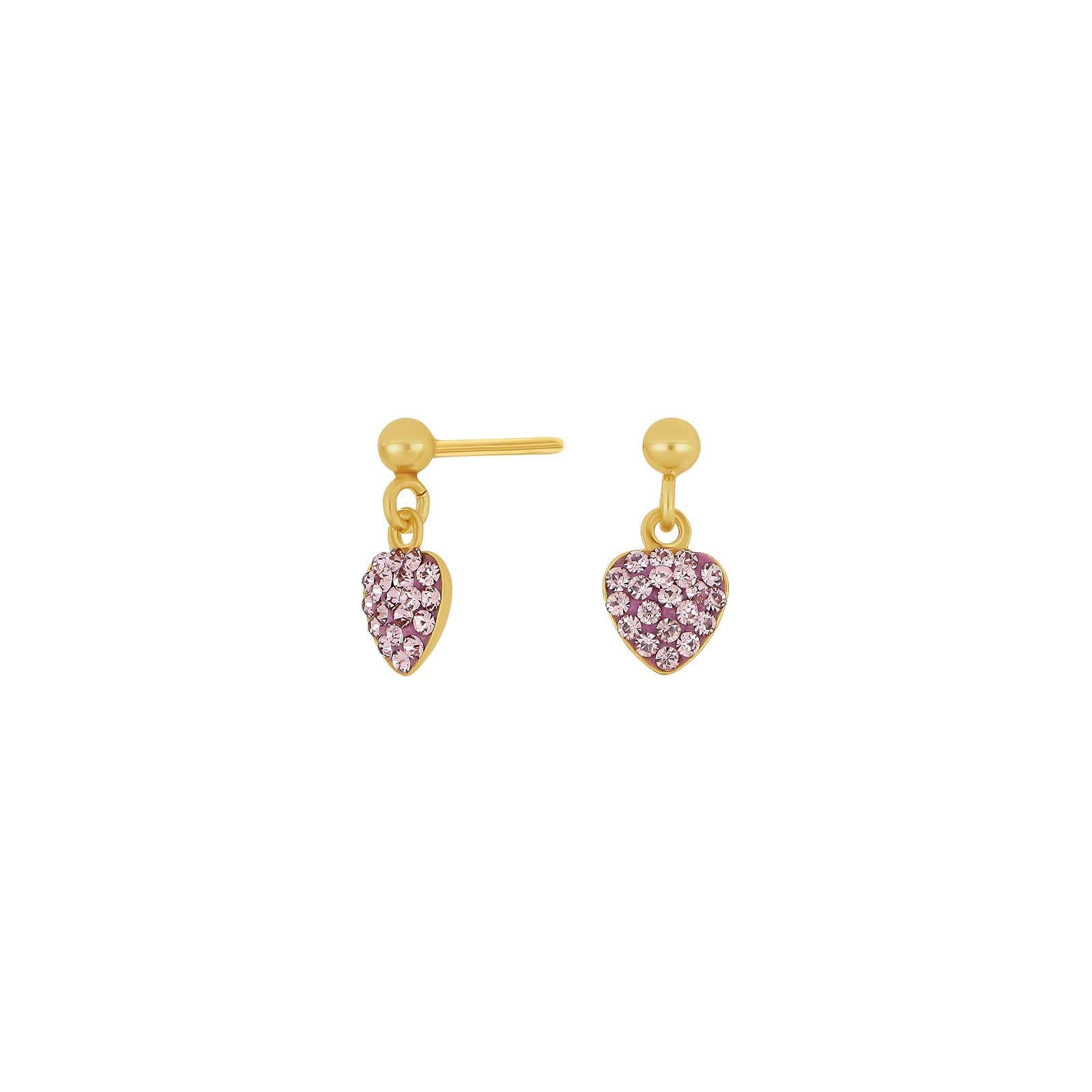Verg. Silberohrringe Herz m/rosa cz.