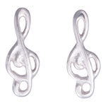Rhod. silver earrings clef