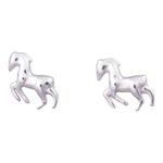 Rhod. silver earrings horse